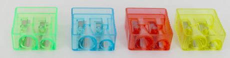 Dual Hole Pencil & Crayon Sharpeners - Assorted Colors - Bulk