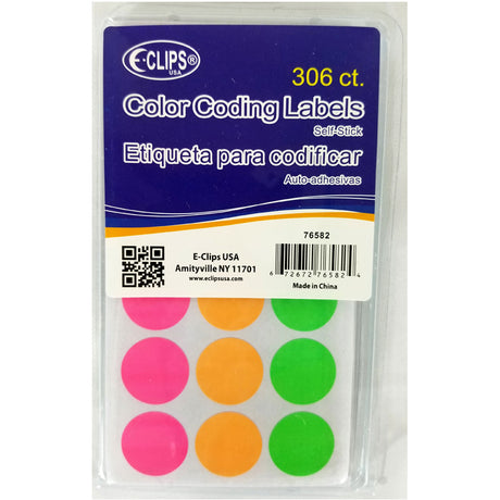 306-Ct. Self Stick Color Coding Labels - Assorted Colors