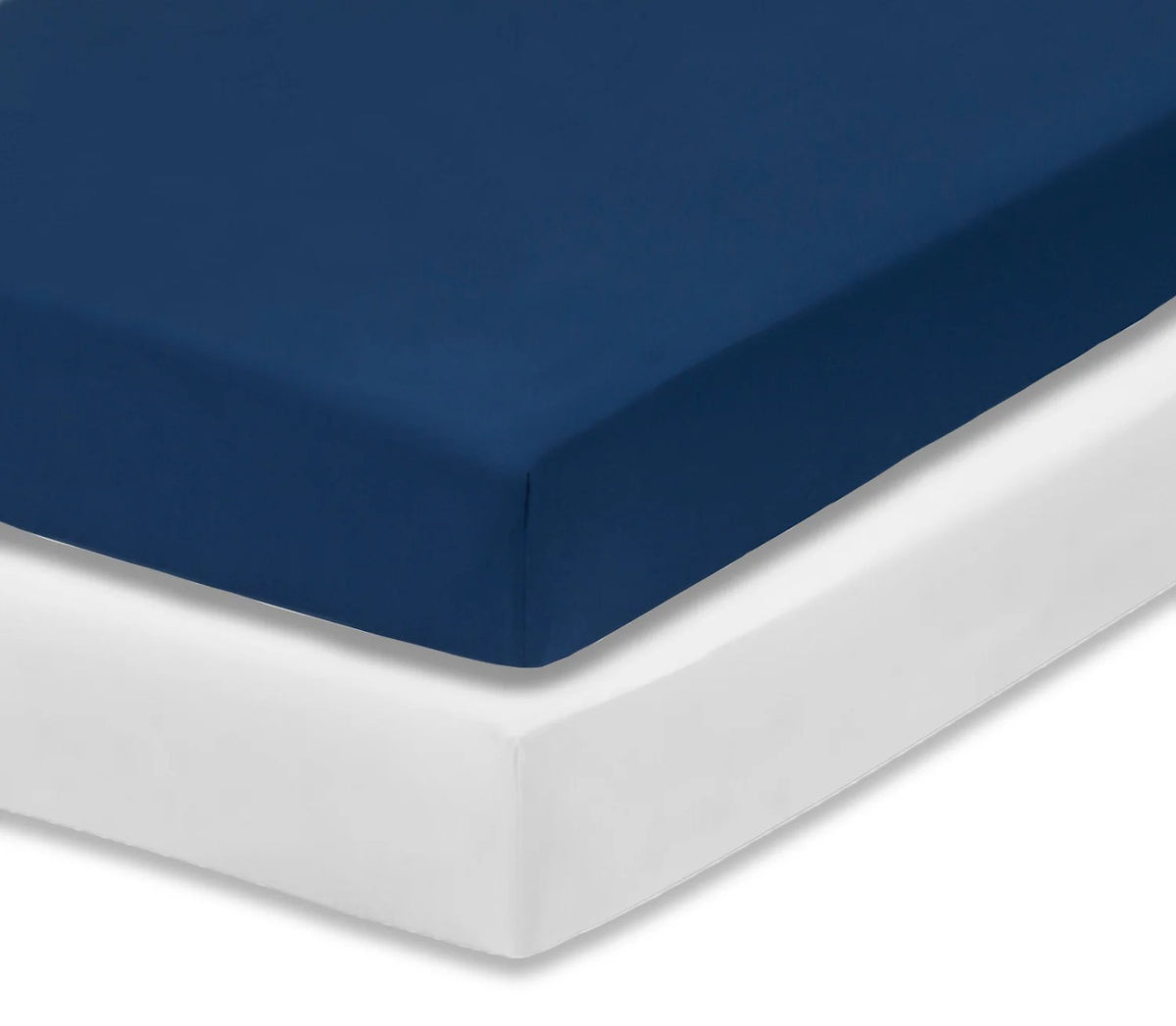 White & Navy Fitted Crib Sheets - 2-Pack