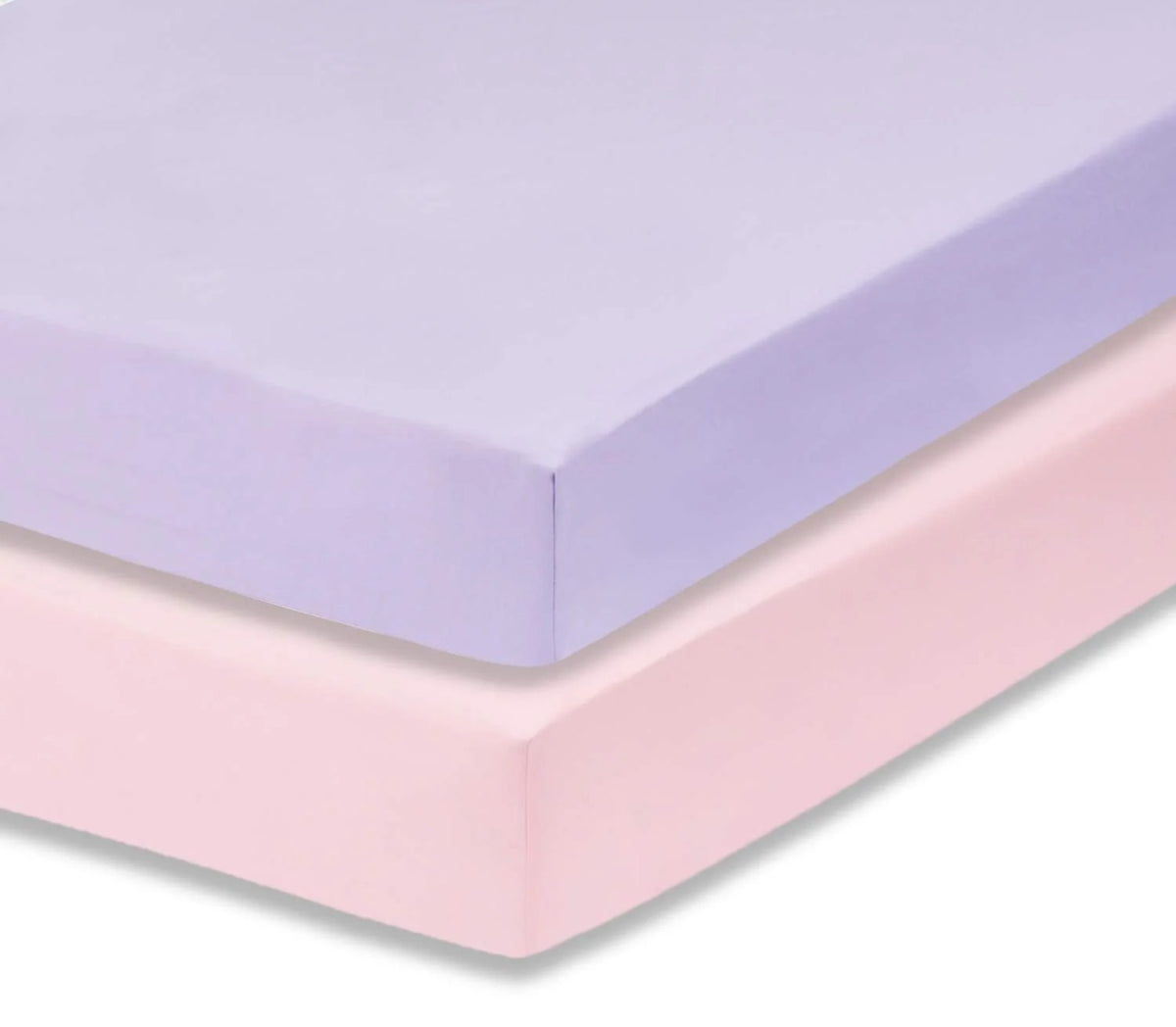 Premium Cotton Fitted Crib Sheets - Purple & Pink - 2-Pack