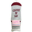 Legale 1 Pair Cozy Socks Coffee/Wine Grip Grey Ladies Shoe Size 4-10