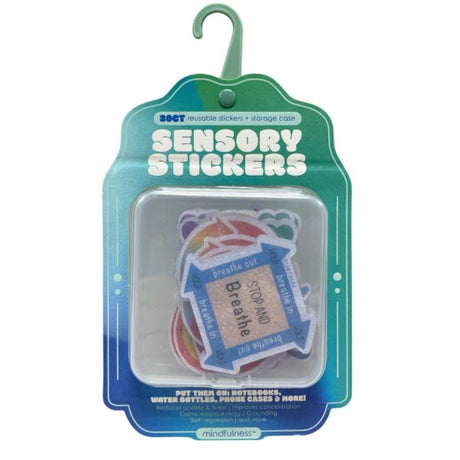 Mindfulness 30 Count Stop & Breathe Sensory Stickers in Reusable Case