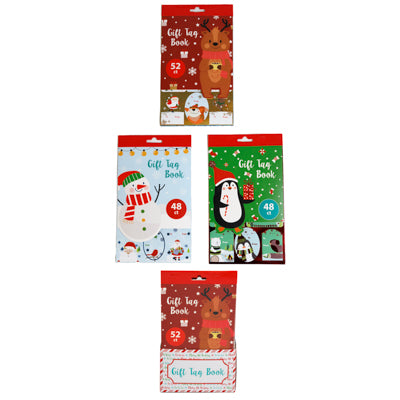 Gift Tag Book Christmas 48pc/52pc 3ast/in Tray Display Upc