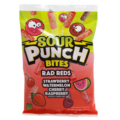 Sour Punch Bites Rad Reds 3.7 Oz Peg Bag Incl 4 Flavors