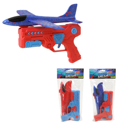 Foam Glider W/launcher 2ast Color Combos Glider 9x9.8in Launcher 7.7 X 4.7in Pbh