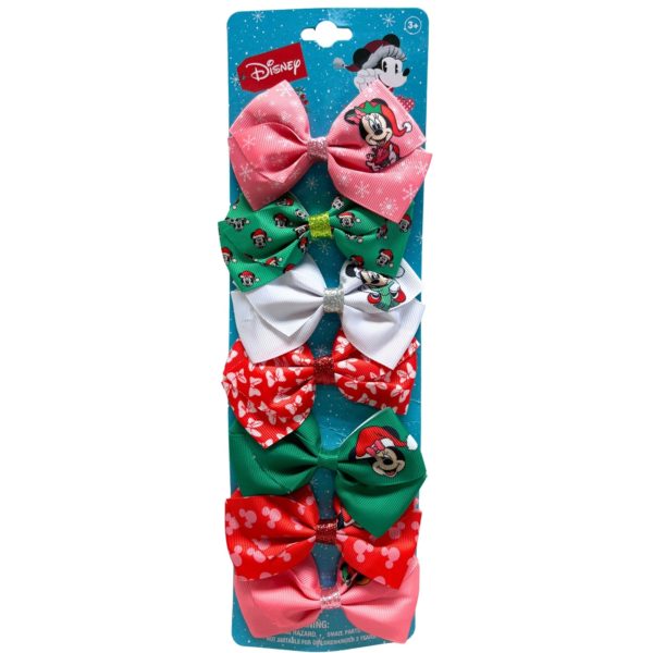 Minnie and Mickey 7 Piece Christmas Themed Bows Set
