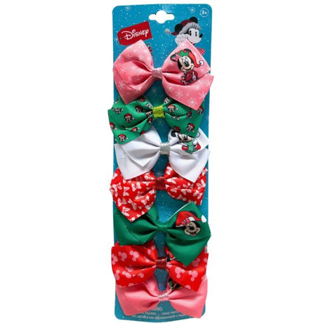 Minnie and Mickey 7 Piece Christmas Themed Bows Set