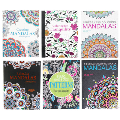 Coloring Book Adult Mandalas 6 Asstd 32pg Foil Cover