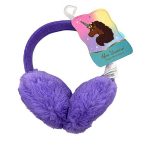 Afro Unicorn Purple Earmuff Hat