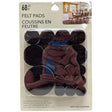 68 Count Brown Felt Furniture Pads Variety Pack