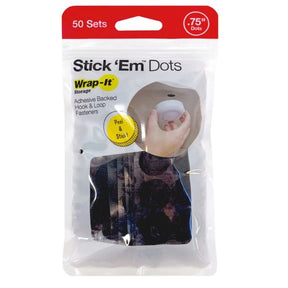 Stick 'Em 50 Pack  Adhesive Backed  Hook & Loop 0.75" Dots