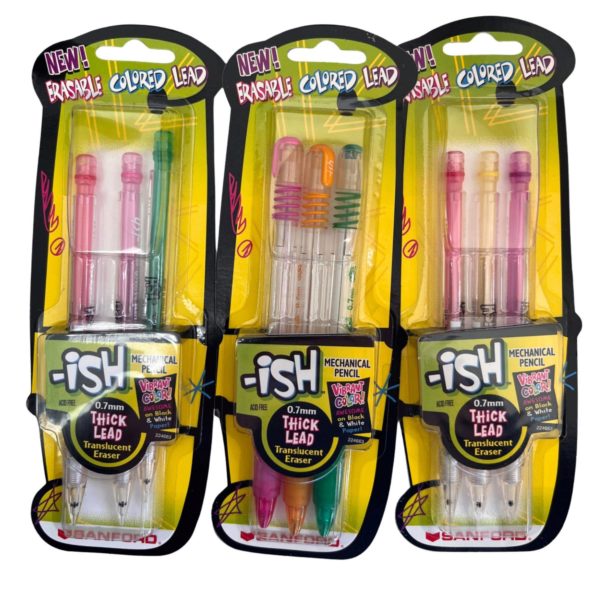 3 Pack Mechanical Pencils 0.7mm in Assorted Styles