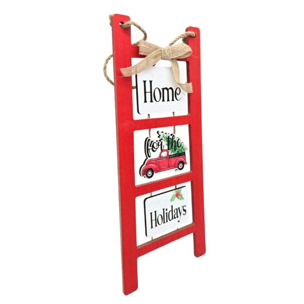 Home for the  Holidays Wooden Ladder Wall Decor
