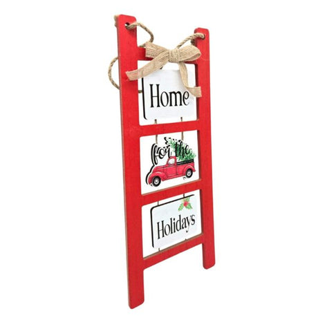 Home for the  Holidays Wooden Ladder Wall Decor