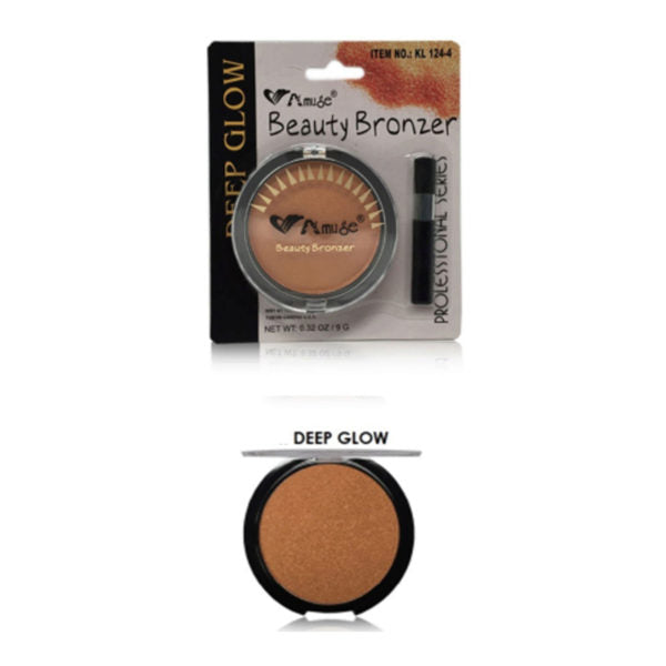 Amuse Cosmetics Professional Series Beauty Bronzer with Applicator Brush in Deep Glow Shade