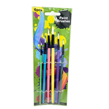 6 Piece Round Fine Tip Head Art Paint Brush Set