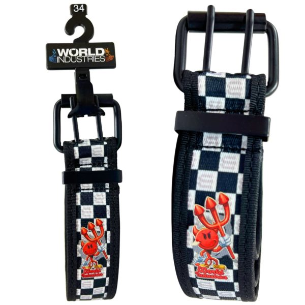 World Industries Black & White Checkered Belt in Sizes 32-42