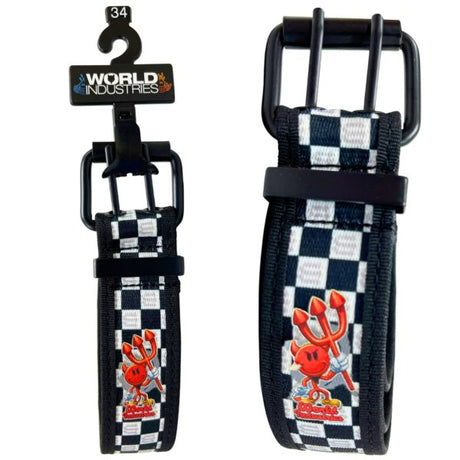 World Industries Black & White Checkered Belt in Sizes 32-42