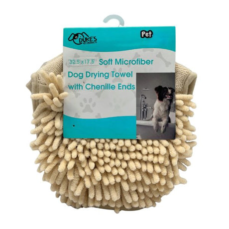 29"x 17.5" Soft Microfiber Dog Drying Towel with Chenille Ends