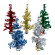 Christmas Tinsel Tree 18in 5ast Colors W/32 Tips/cement Base/ht