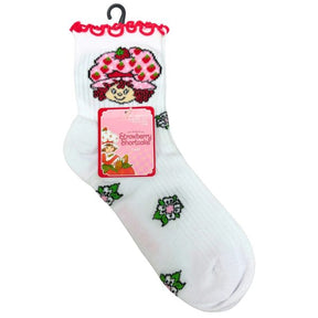 Strawberry Shortcake Capri Socks in White Size 9-11