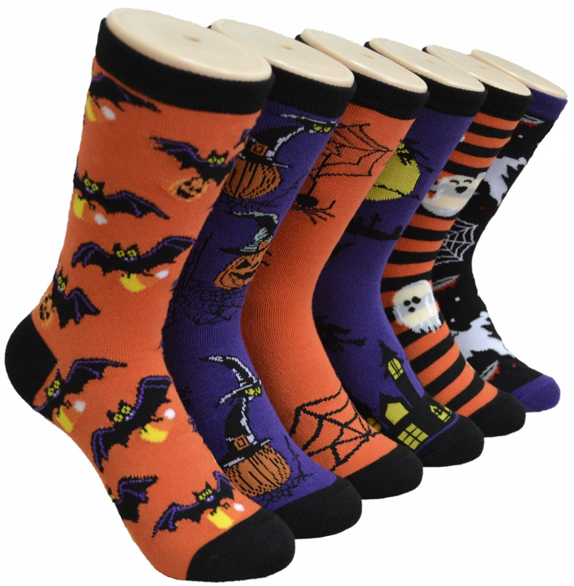Women's Novelty Crew Socks - Halloween Print -  Size 9-11