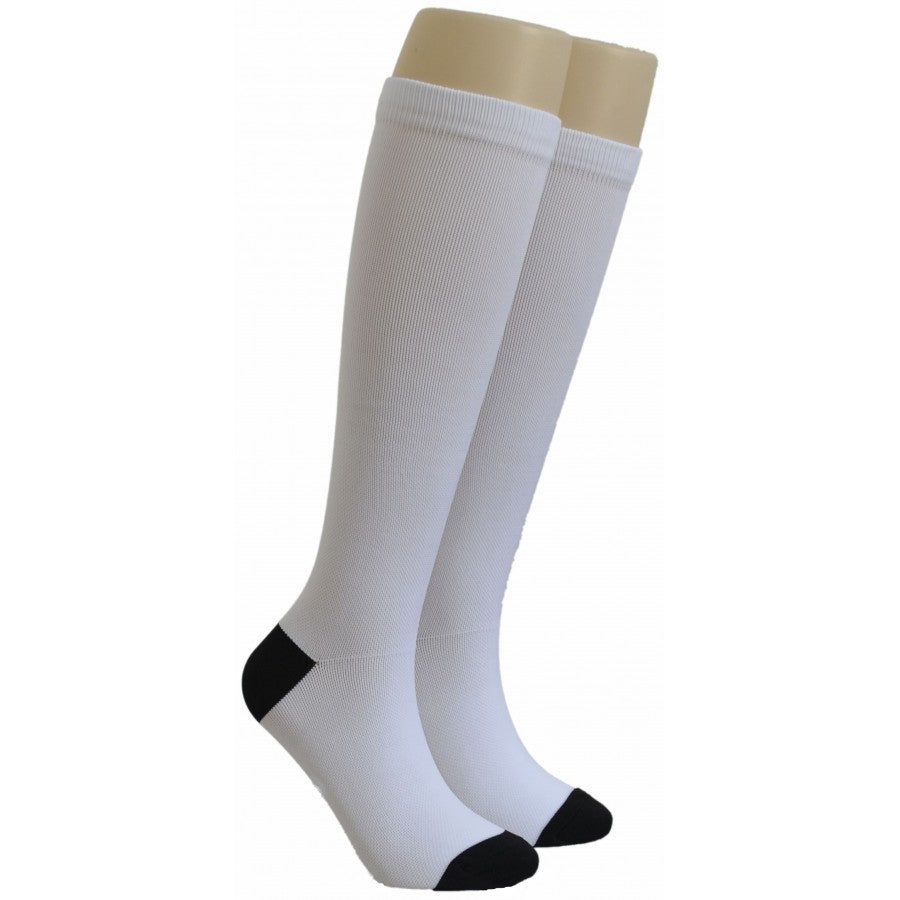 Unisex Adult Compression Socks - White - One Size Fits Most