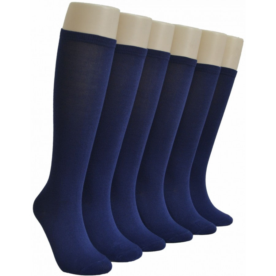 Women's Knee High Printed Socks - Navy - Size 9-11