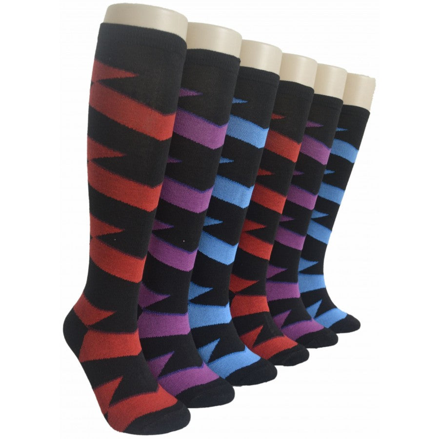 Women's Knee High Printed Socks - Two Tone Arrow Print - Size 9-11