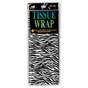 4 Sheet Zebra Print Gift Tissue Wrap 20" x 20"