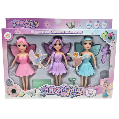 3 Pack Fairy Dolls with Accessories