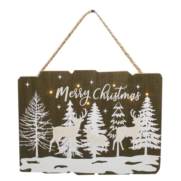 Merry Christmas Wood Hanging Sign