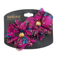 Karina Couture Purple Floral Fabric Hair Pins