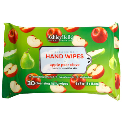 Hand Wipes 30ct Scented Apple Pear Clove Ashley Belle Collection 12pc Counter Display