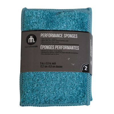 Performance Sponges Bamboo Teal 2pk 5 X 3.5 Peggable