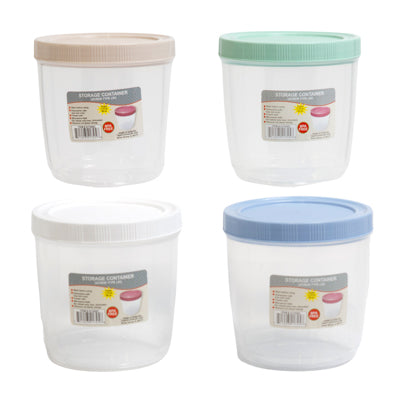 Food Storage Container Round Screw Top Lid 1.75qt 4 - Color Lids/clear Bottom #star 1750
