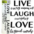 Main Street Wall Creations Translucent Jumbo Stickers in Live Laugh Love Design