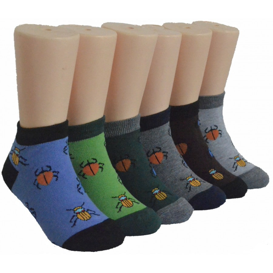 Boy's & Girl's Low Cut Socks - Bug Print - Size 6-8