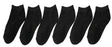 Children's Low Cut Socks - Black - 3-Pair Packs - Size 6-8