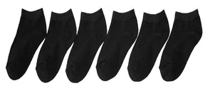 Children's Low Cut Socks - Black - 3-Pair Packs - Size 6-8