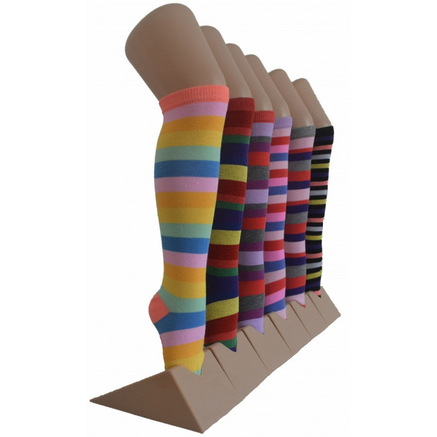 Boy's & Girl's Novelty Knee High Socks - Rainbow Stripes - Size 6-8