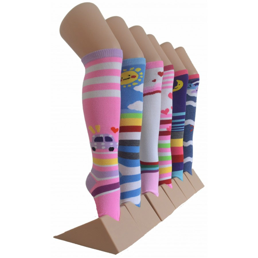 Boy's & Girl's Novelty Knee High Socks - Cartoon Assorted Print - Size 6-8