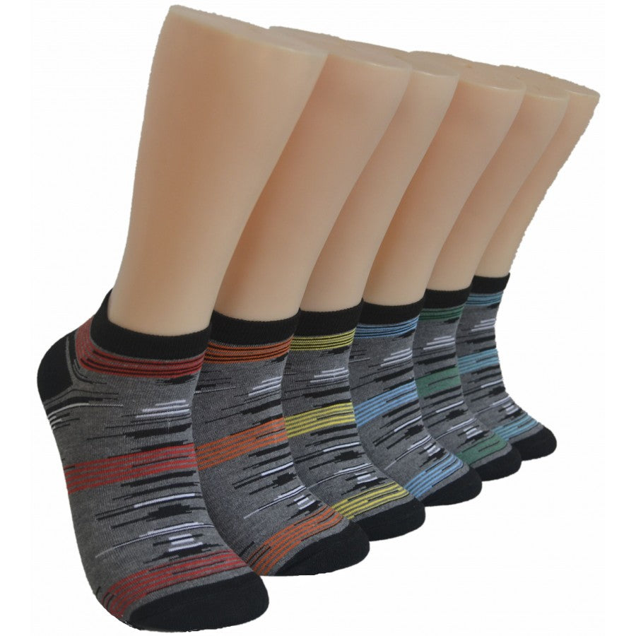 Men's Low-Cut Socks - Athletic Heathered Patterns - Size 10-13