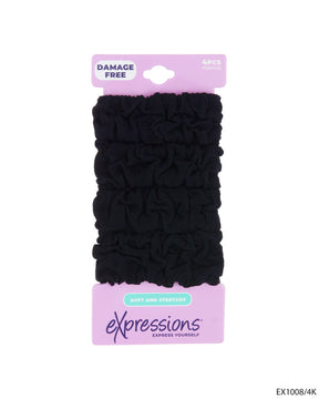Ponyo Hair Elastics - Black - 4-Pack