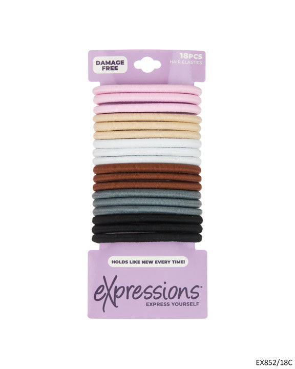 Thick Hair Elastics - Assorted Colors - 18-Pack