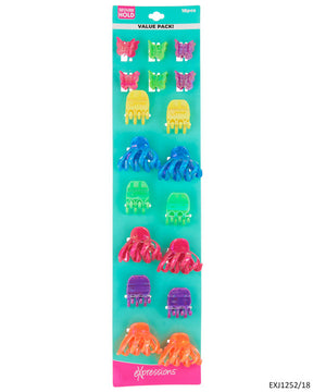 Hair Claw Clips - Assorted Colors - 18-Pack