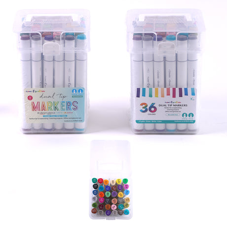 Colorful Dual-Chisel Tip Double End Art Markers - 36-Pack