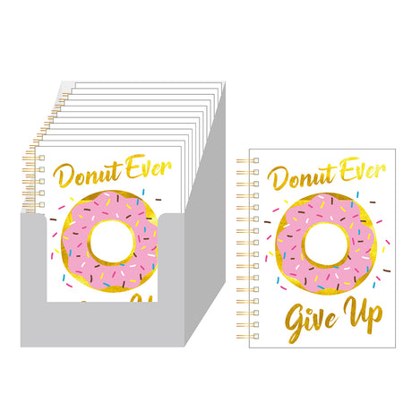 160-Sheet Jumbo Spiral Journals w/ Embroidered Donut & Logo Print