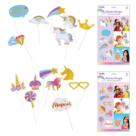 12" Unicorn Photo Props w/ Hot Stamping