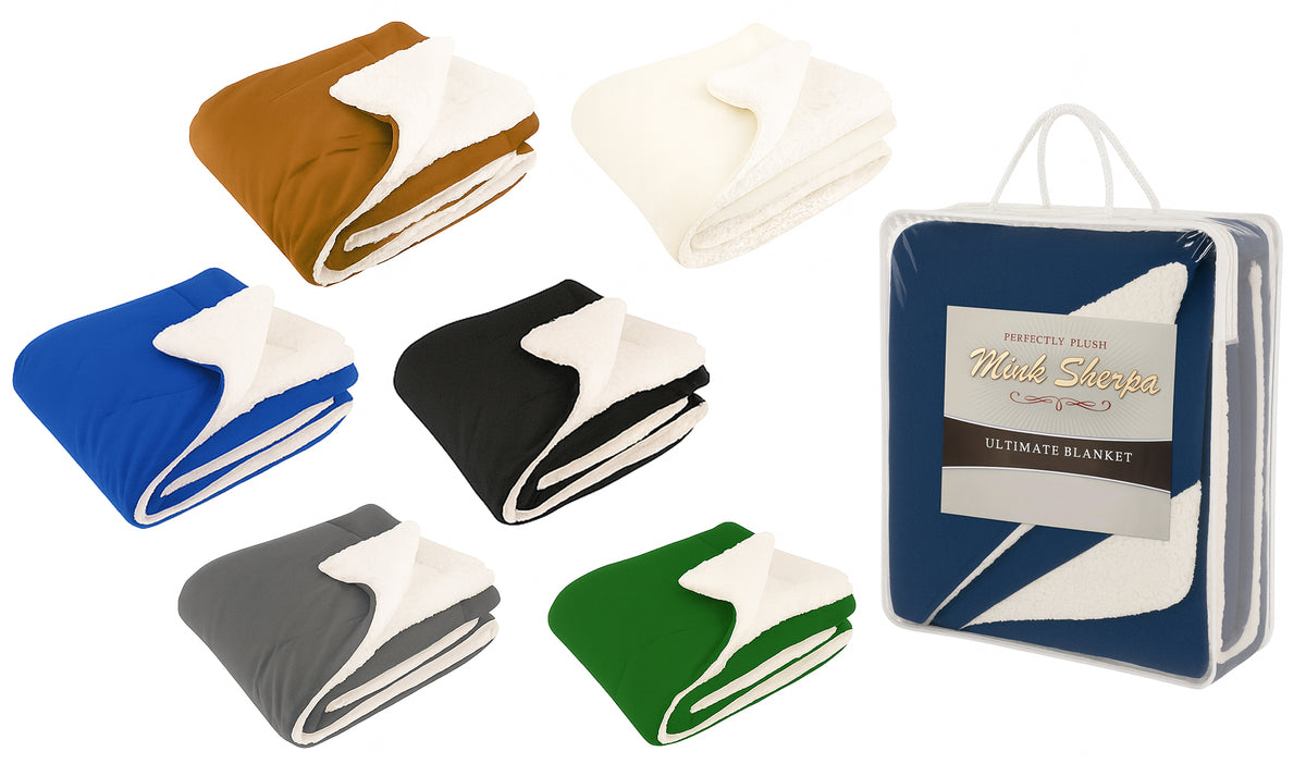 Premium Micro Mink Sherpa Blankets - 50" x 60" - Choose Your Color(s)